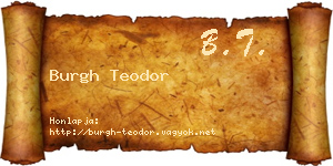 Burgh Teodor névjegykártya